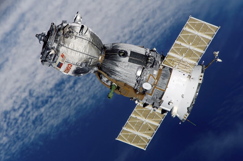 Futuristic spaceship in space